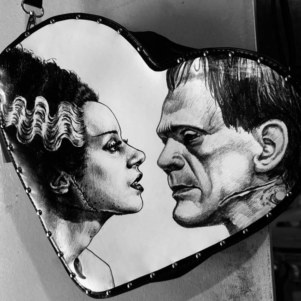 Heart-Shaped Black and White Art Piece